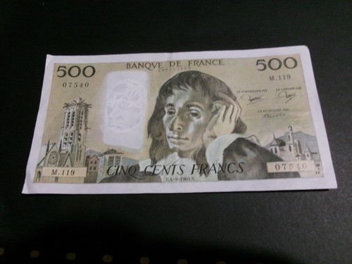 Billet 500 francs pascal - billet, du