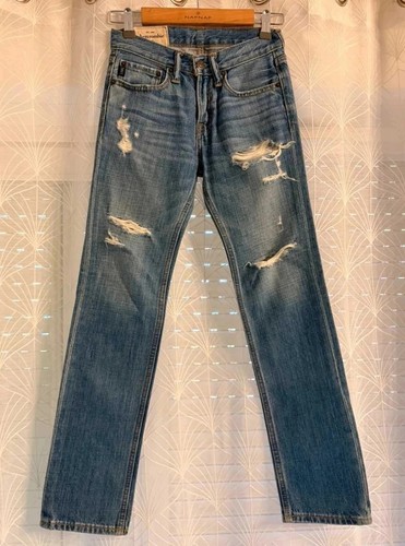 Jean skinny bleu troué