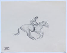 ARY BITTER DESSIN JOCKEY à CHEVAL