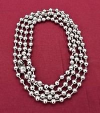 91.4cm 6MM Acier Inoxydable Argent Balle Chaîne Avec Militaire Fermoire