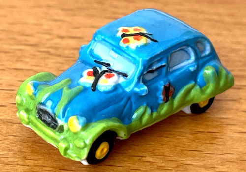 Fève voiture bleu vert - fève, décor