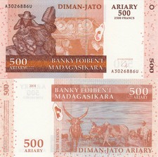 BILLET de BANQUE banknote MADAGASCAR 2500 FRS 500 ARIARY 2004 NEUF NEW UNC