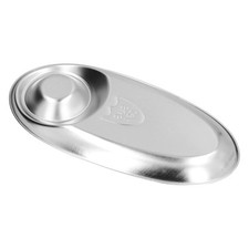 (S)en Acier Inoxydable 304 Plaque Snack Ovale D'Argent Divisé Épices Plat Pou FR
