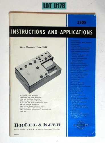 Bruel kjaer instruction - bruel, &