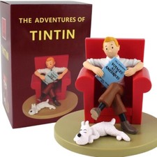 FIGURINE TINTIN DANS UN FAUTEUIL 15cm - NEUF AVEC BOITE - Par Moulinsart / Herge