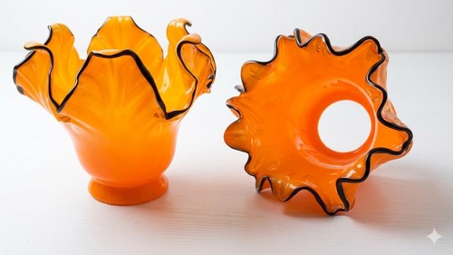 Paire tulipes verre orange - tulipes,