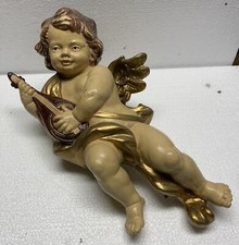 Ancien grand ANGE musicien en composition putto 40 cm