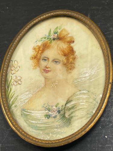 Portrait miniature jeune femme