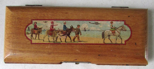 Ancien plumier bois 5 x - en,