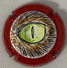 1 Capsule de champagne Palm, Peinte à La Main ALBERT DE MILLY, OEIL CHAT