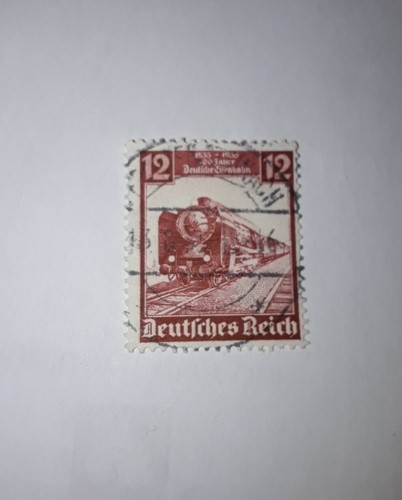 Timbre rouge chemin fer - timbre,