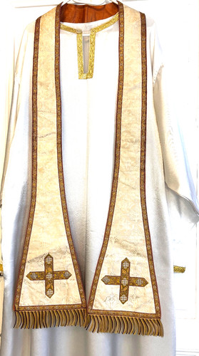 étole blanche ancienne - Étole,