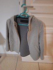 Manteau gris capuche femme /