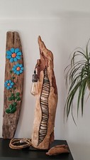 lampe sculpture en bois