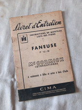 montage et liste des pièces faneuse  IH MAC CORMICK type F 12 B