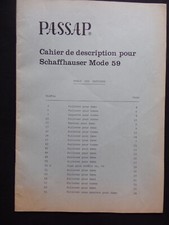 § PASSAP cahier de description pour Schaffhauser Mode 59 - duomatIc 80/S
