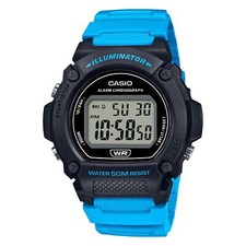 Montre Homme CASIO W-219H-2A2VCF Silicone Bleu Chrono Alarm Sub 50mt