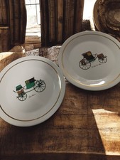 Lot 2 assiettes anciennes KG France porcelaine vintage collection rétro déco tab