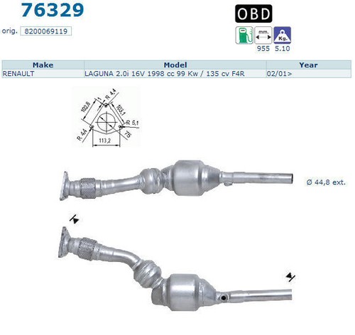 Pot catalytique renault laguna - pot,