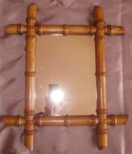 Miroir vintage bois tourné - vintage,