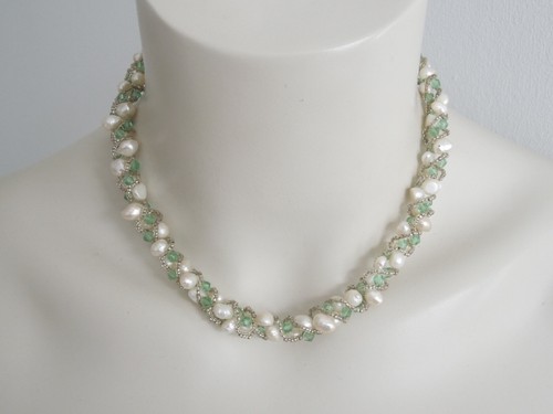 Collier perles pierre - collier,