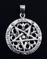 Pendentif Pentagramme Pentacle héraldique Esotérique- Argent 925 - 8.6 gr.#25448