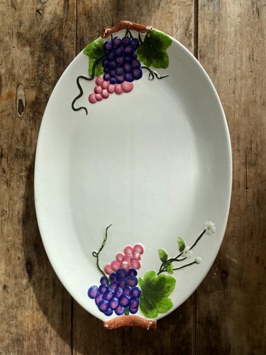 Grand plat ovale barbotine - en,