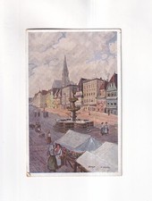 F4001) STEYR - Place de la Ville avec fontaine Léopold signée LEBEDA - 1937