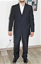 luxueux costume bleu marine rayé VALENTINO ROMA taille veste 54 pantalon 44 