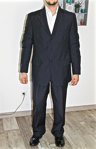 Luxueux costume bleu marine - costume,