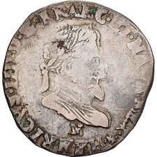 France, Henri IV, Demi Franc, 1602, Toulouse, Argent, TB, Gadoury:590