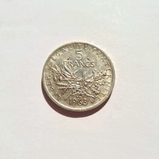 Pièce En Argent 5 Francs 1963 # France / 10g Argent