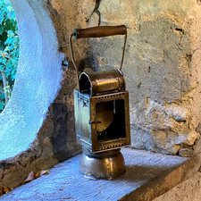 Militaria - Ancienne Lanterne Lampe à Carbure Allemande - Cuivre - WW2