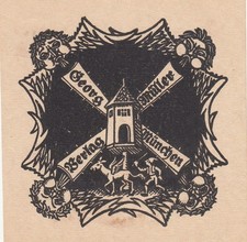 Exlibris Bookplate Haute-Pression Otto Wirsching 1889-1919 Georg Müller Verlag
