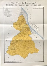 ATLAS FRANCE VINICOLE L.LARMAT  "RÉGION DE SAUTERNES ET BARSAC" 1949