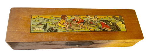 Plumier ancien bois - plumier,