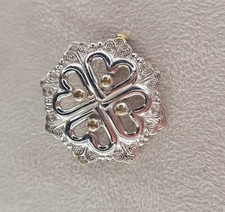 KELT breiz bepred broche argenté ancienne vintage bretagne celte 4 coeurs boules