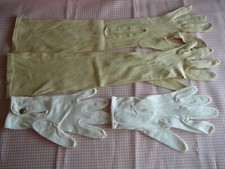 2 PAIRES DE GANTS ANCIENS  EN COTON