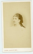 CDV PHOTO 1860 Etienne CARJAT Paris, portrait de femme tête coiffure
