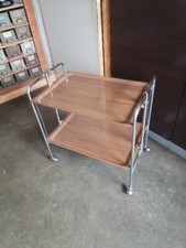 Desserte Pliante Style Textable 1960 70  Plateau Marron 