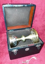 ANCIEN CALICE/COUP ARGENT VERMEIL MINERVE/PIED METAL DORÉ /H.17cm,DIAM.9,5cm/XXè