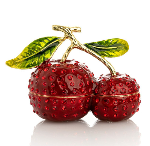 Boîte bibelots cerises - bibelots,
