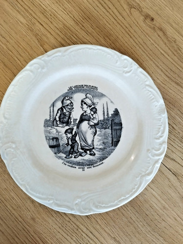 Gien assiette parlante rose - gien,