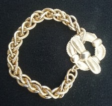 Bracelet métal Doré guy laroche paris parfums vintage 