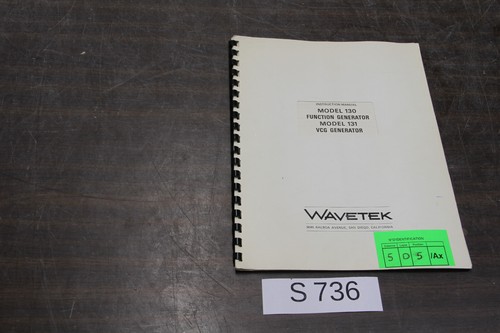 Manual wavetek 130 - 130,
