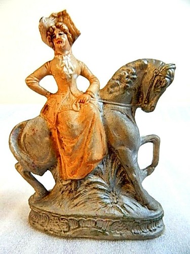 Antique art deco lady riding - art,