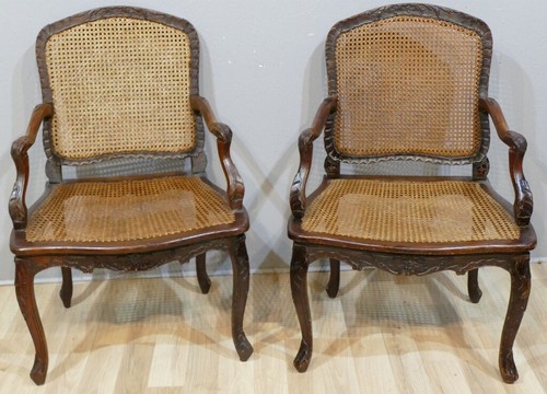 Paire fauteuils cannés - paire,