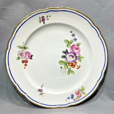 Paris "Sèvres" Assiette Porcelaine Début 19ème Bouquets Décentrés