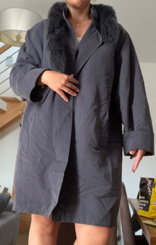 Manteau avec col fourrure - , de
