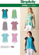 7755  PATRON SIMPLICITY 4 CREATIONS TUNIQUE AVEC OU SANS MANCHES  XXS AU XXL  